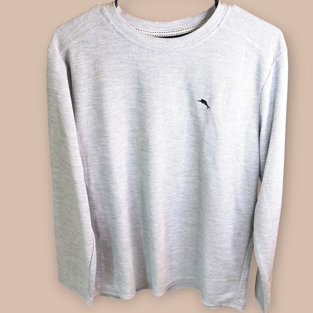 Tommy Bahama Men’s Medium Gray light weight sweatshirt Crewneck Marlin